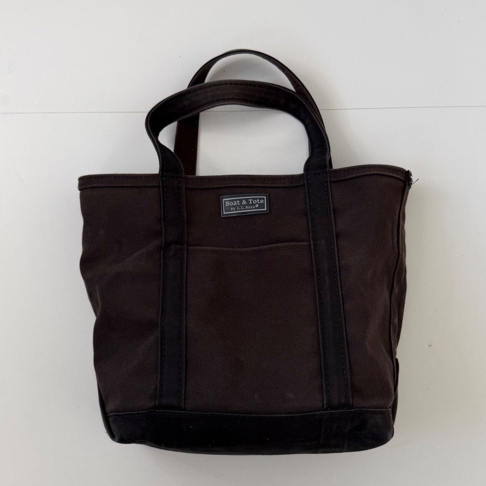 L.L. Bean Boat & Tote Bag Unisex Large Sun Faded Canvas Zip Top Made in USA Rare